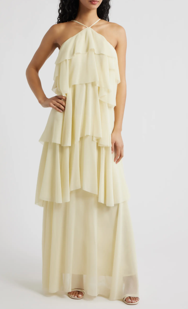 Emery Ruffle Dress Yellow