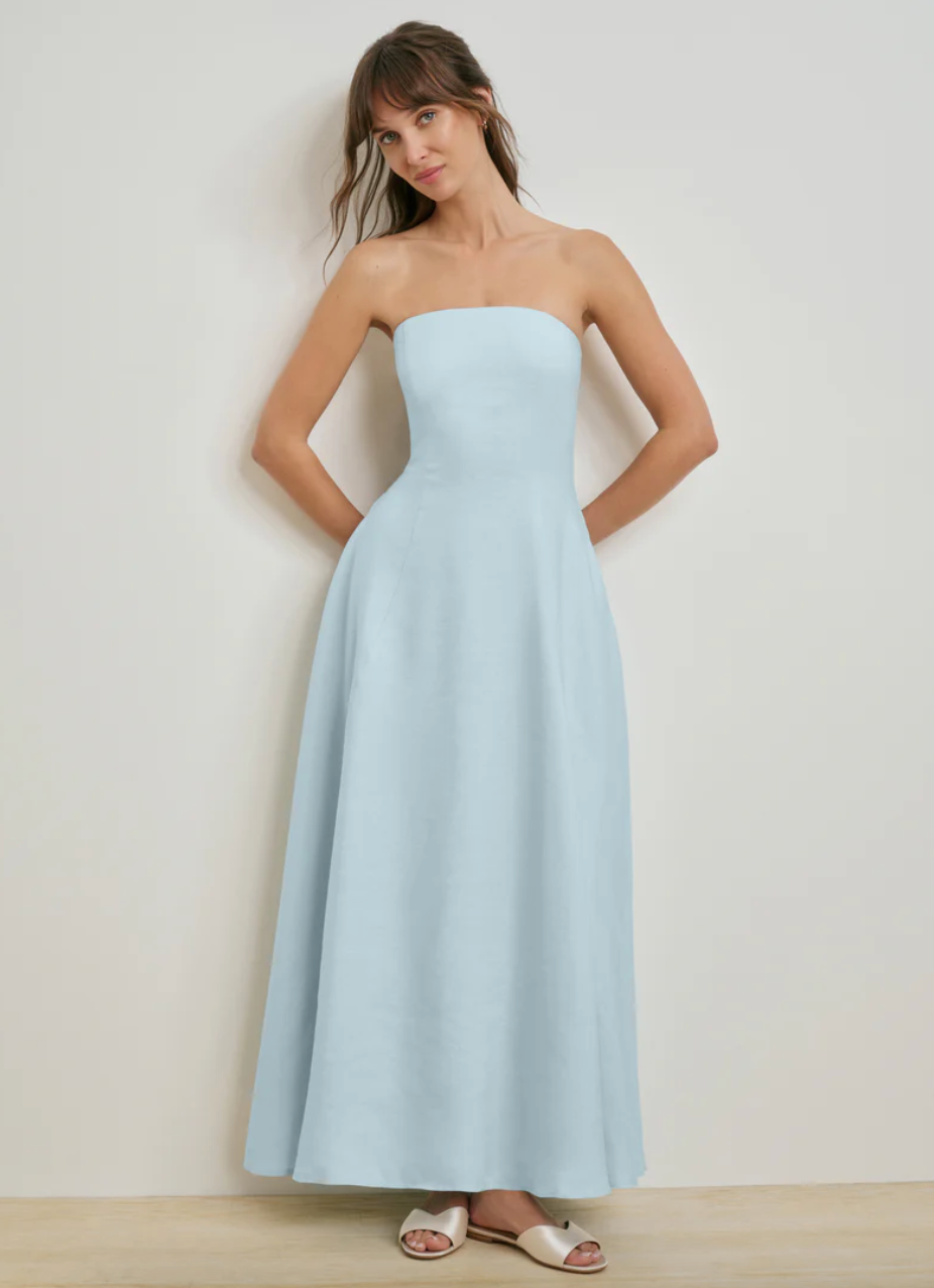 The Favorite Linen Dress Aqua