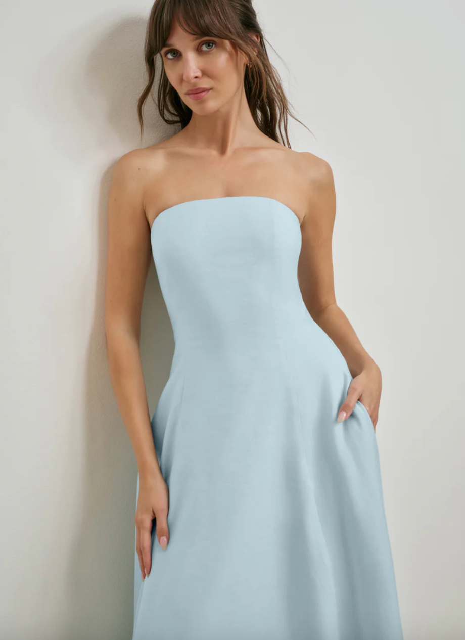 The Favorite Linen Dress Aqua