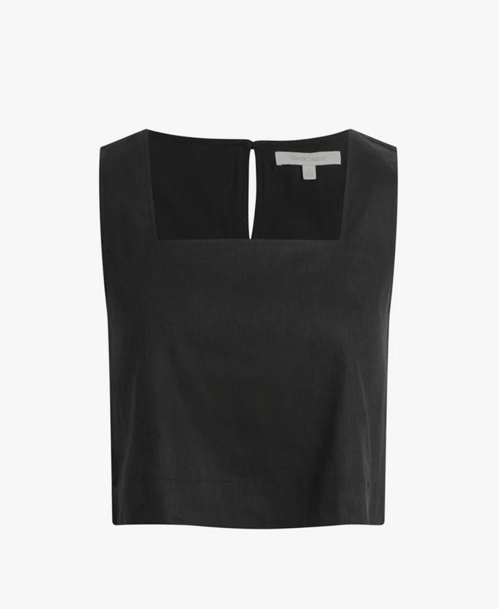 The Linen Abby Top Black