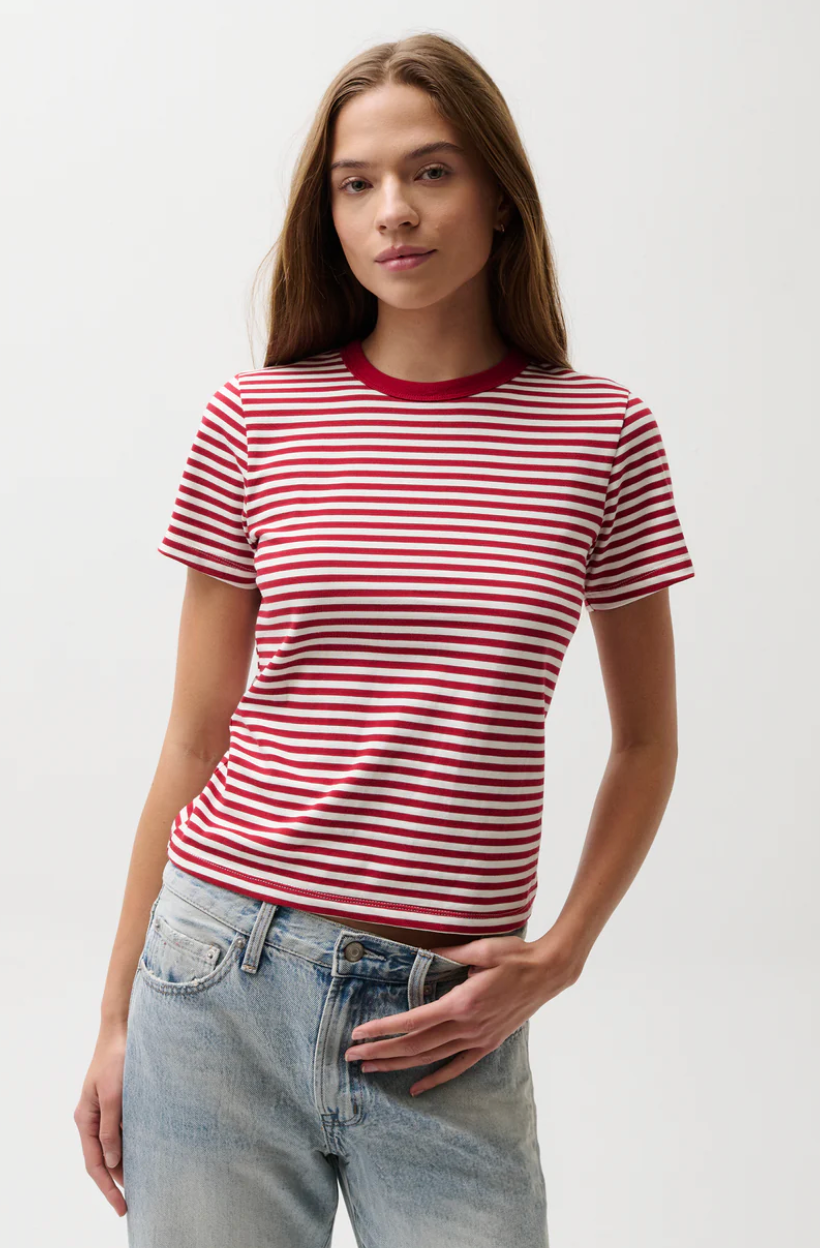 Alba Shrunken Tee Racer Red Stripe