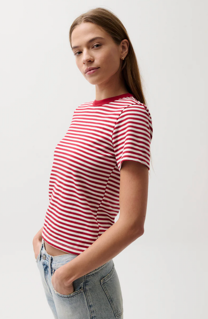 Alba Shrunken Tee Racer Red Stripe