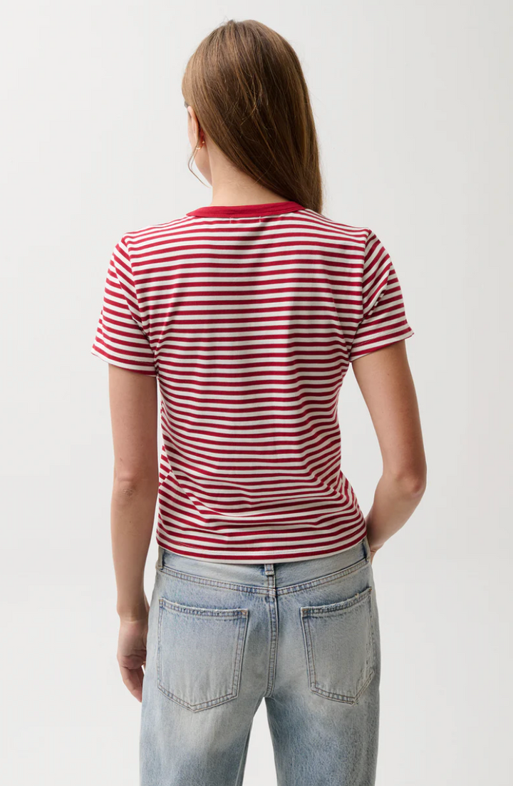 Alba Shrunken Tee Racer Red Stripe