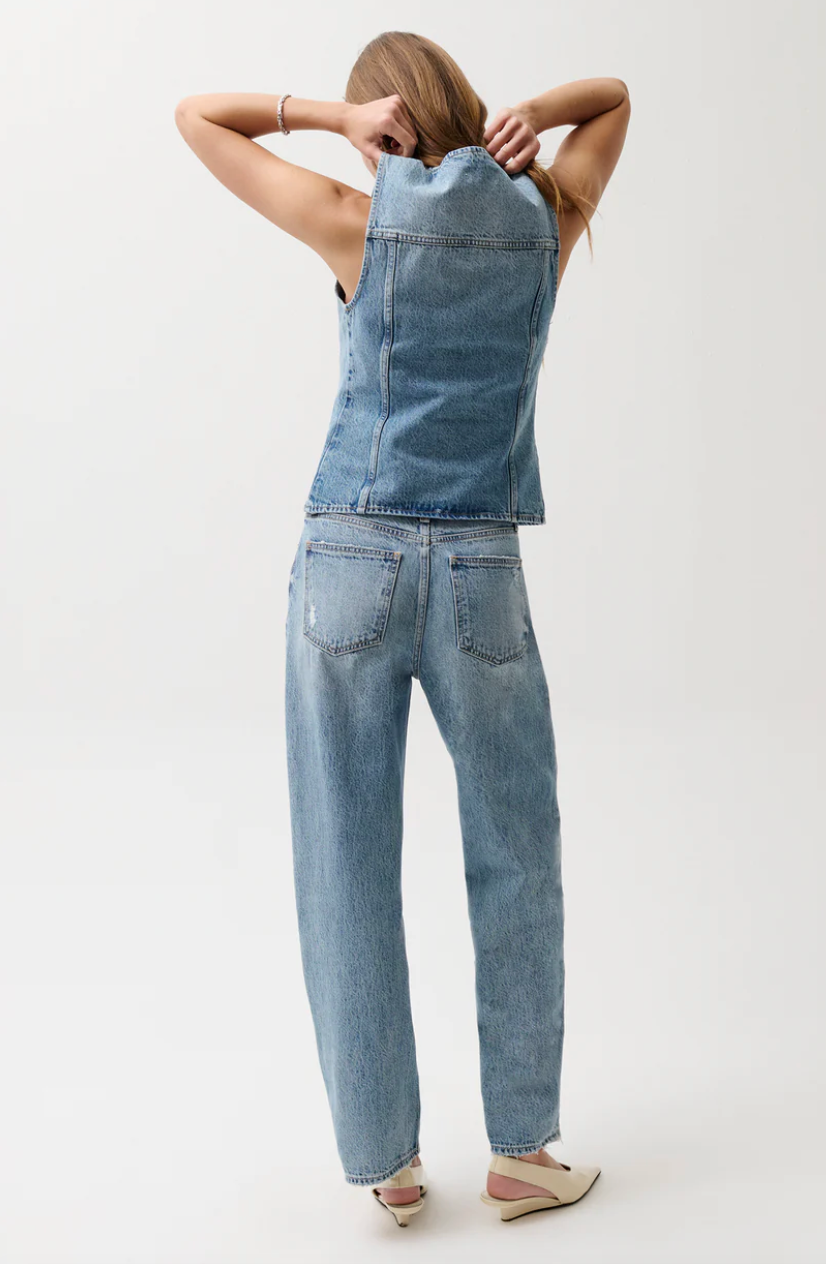 Wes High Rise Barrel Blue Cloud