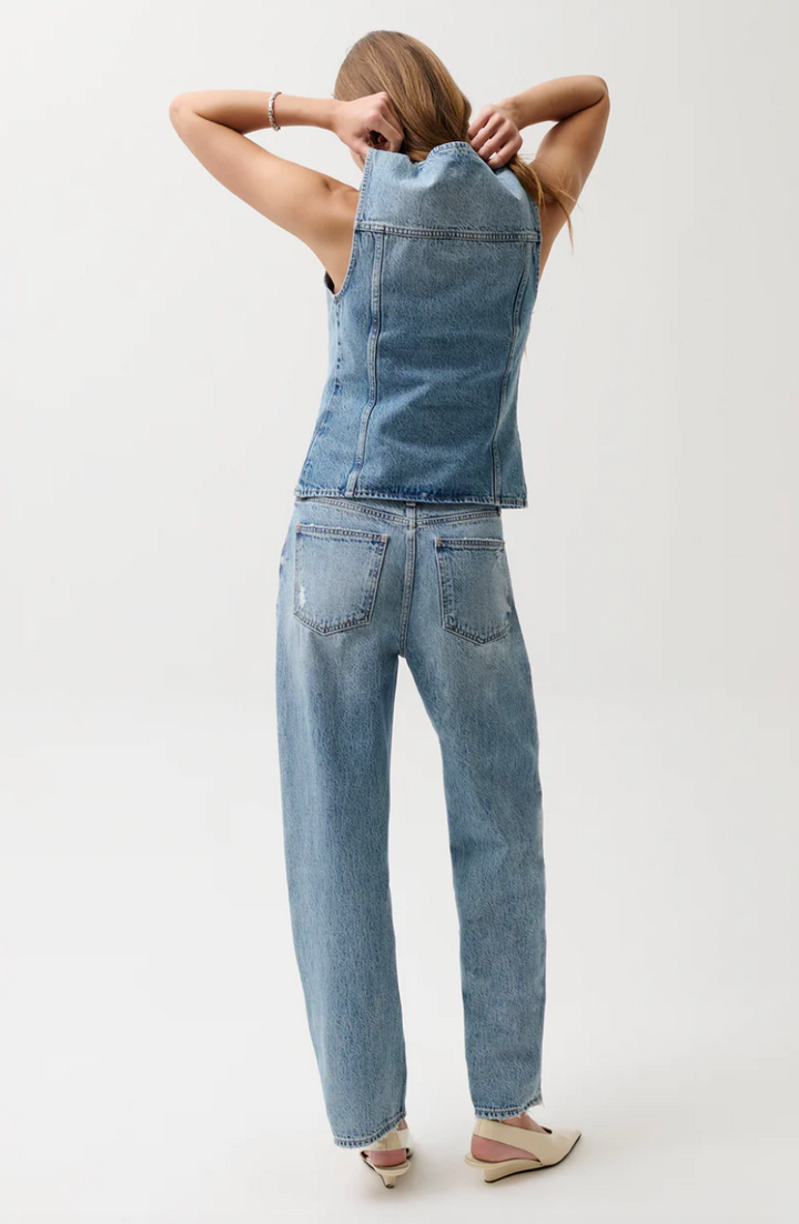Wes High Rise Barrel Blue Cloud