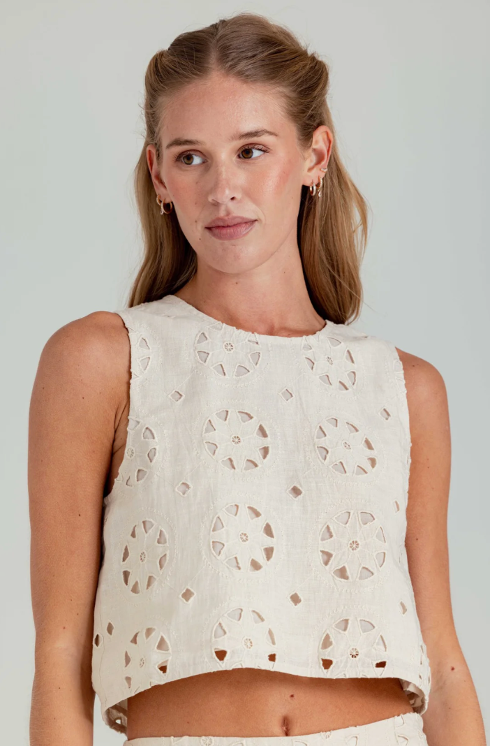 Linen Rae Top Moonbeam