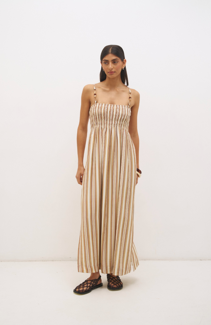 Abigail Dress Earthy Stripe