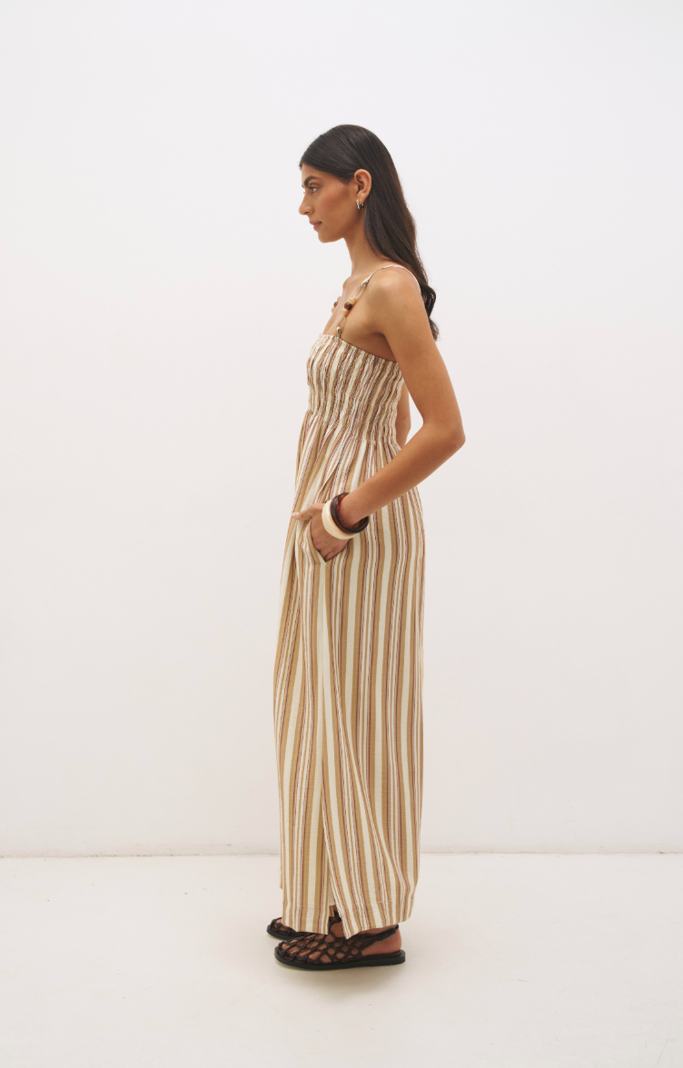 Abigail Dress Earthy Stripe