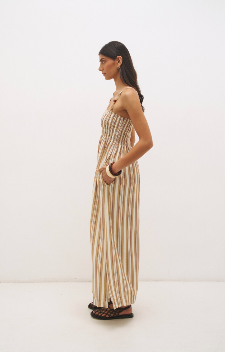 Abigail Dress Earthy Stripe