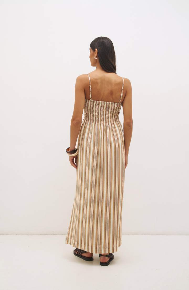 Abigail Dress Earthy Stripe
