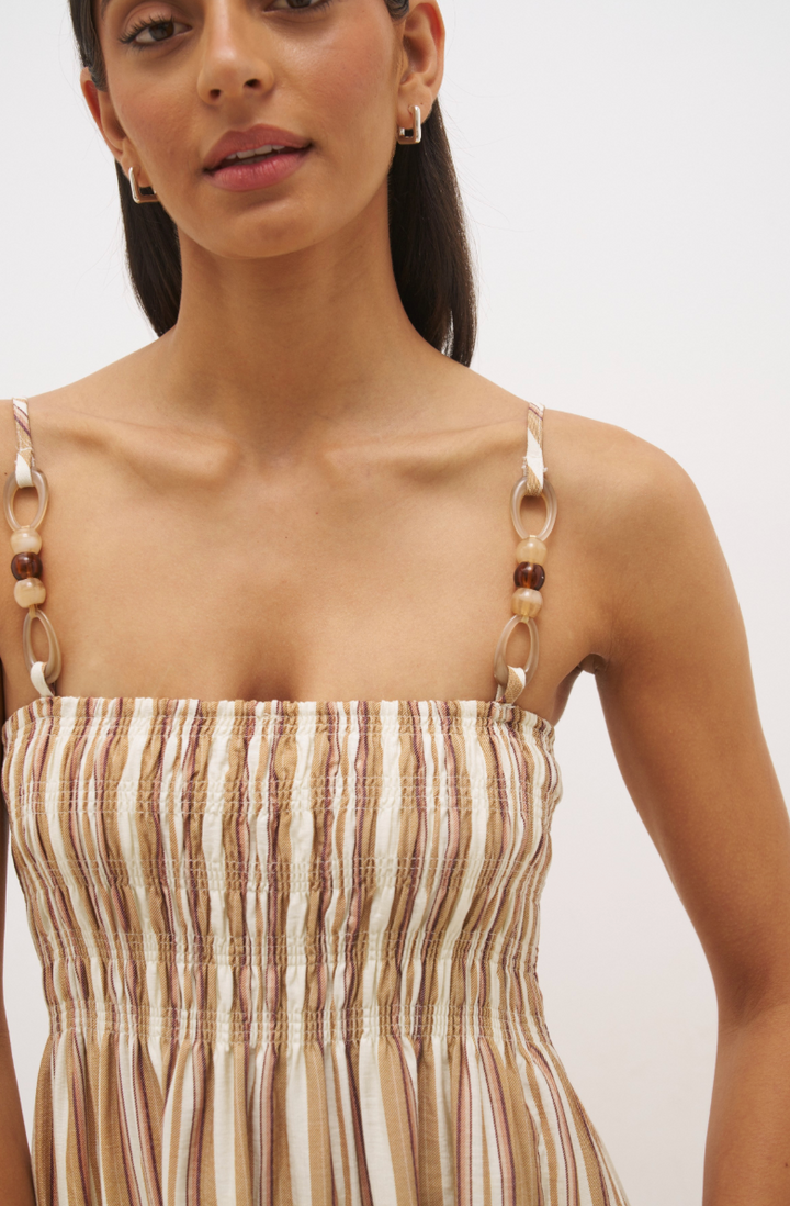 Abigail Dress Earthy Stripe