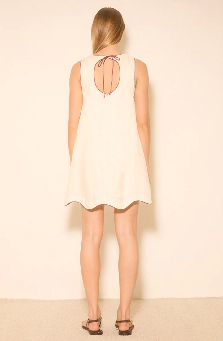 Aleria Mini Dress Cream With Contrast Bind