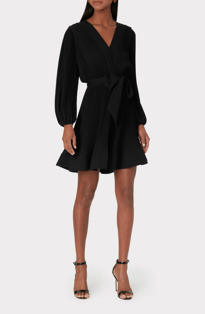 Liv Solid Pleat Dress Black