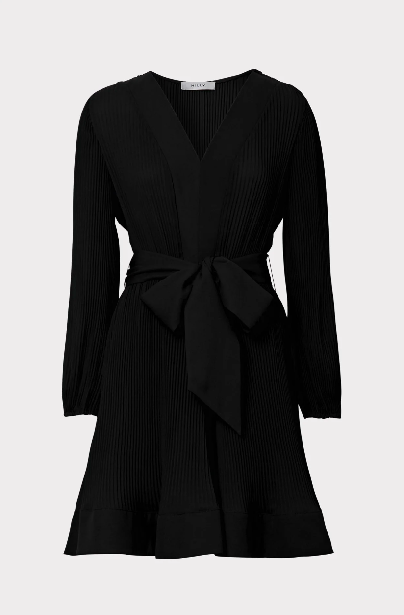 Liv Solid Pleat Dress Black