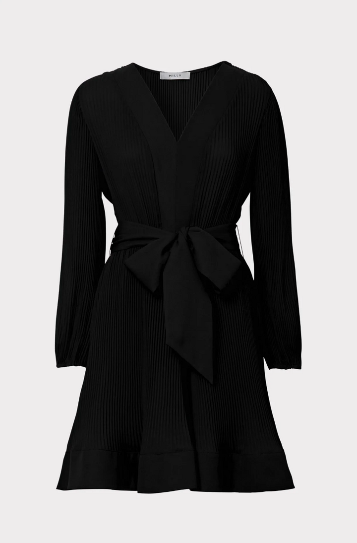 Liv Solid Pleat Dress Black