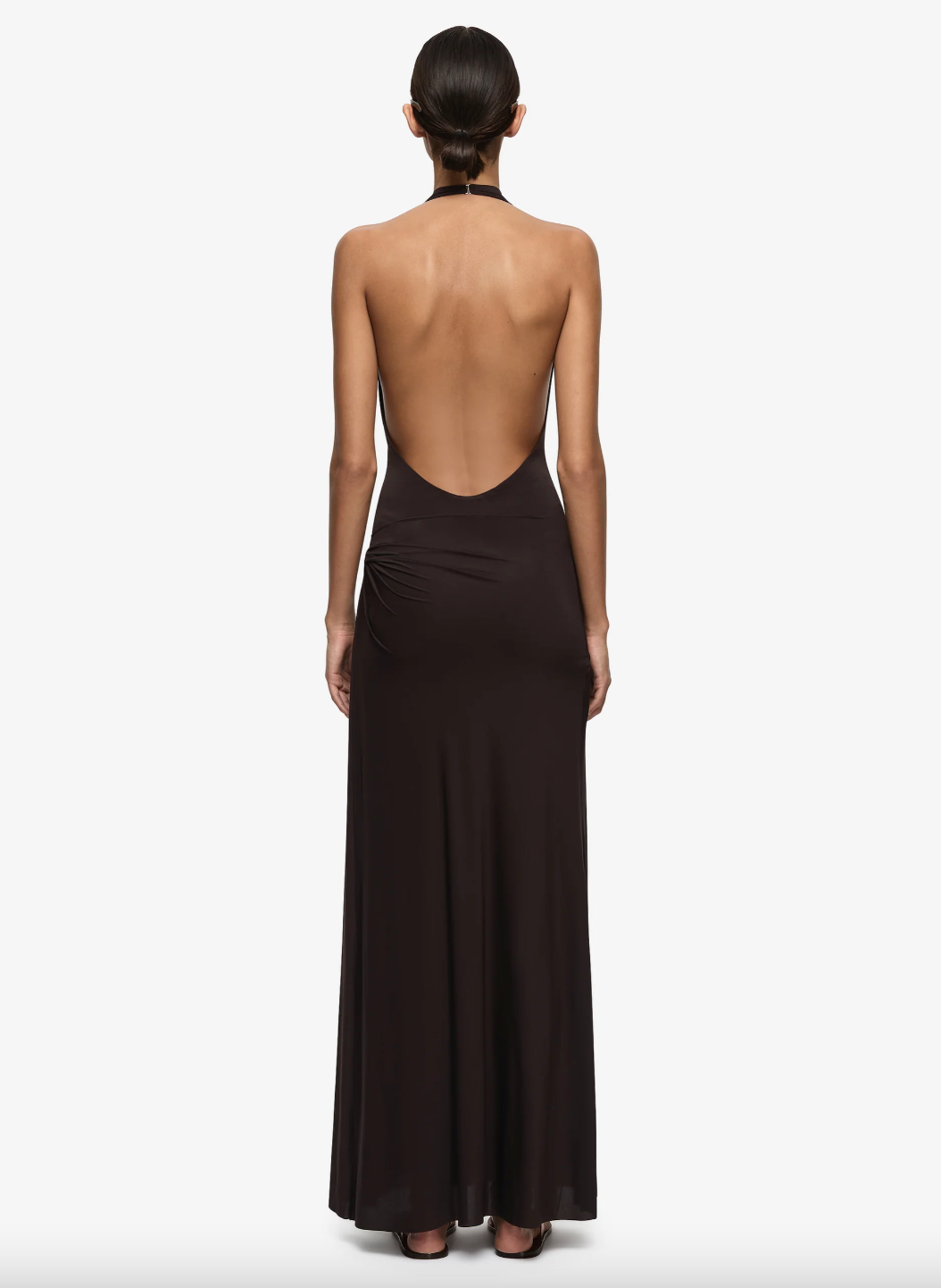 Court Halter Maxi Dress Dark Chocolate