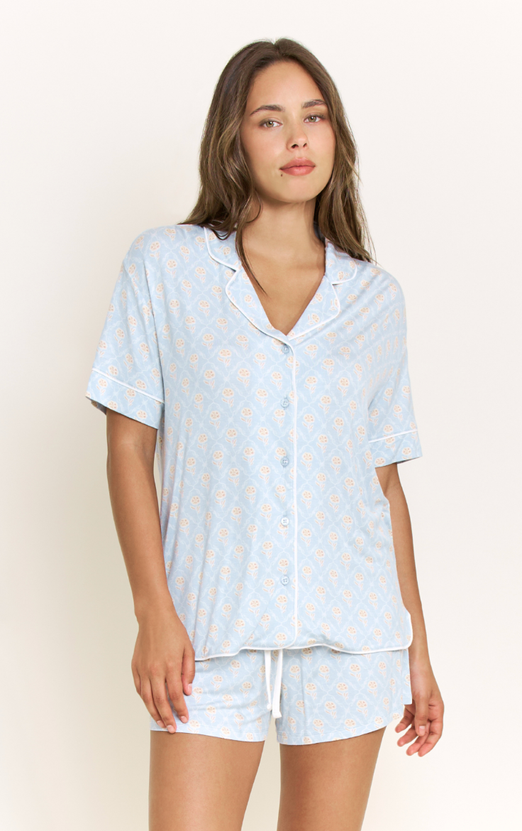 All American Shortie Pj Set Garden Floral
