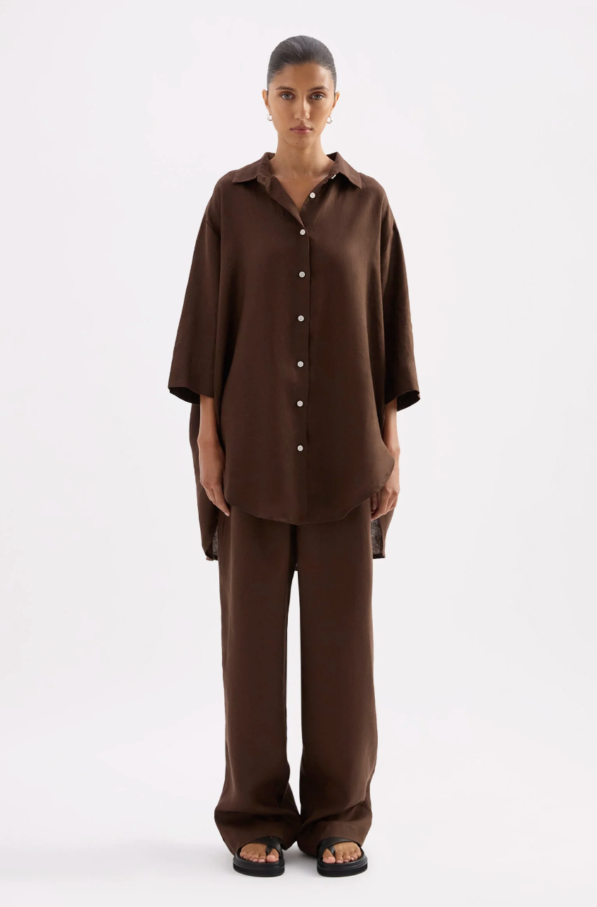 Lounge Linen Longline Shirt