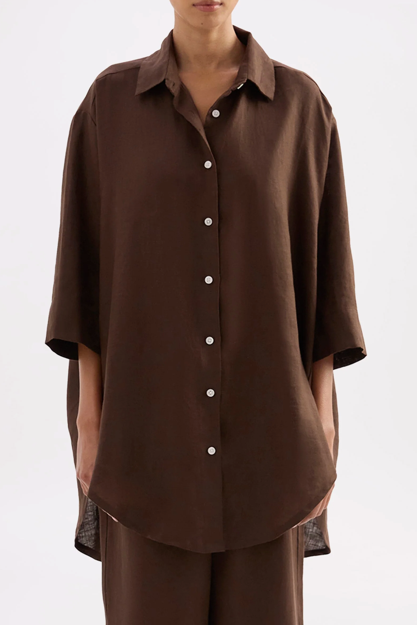 Lounge Linen Longline Shirt