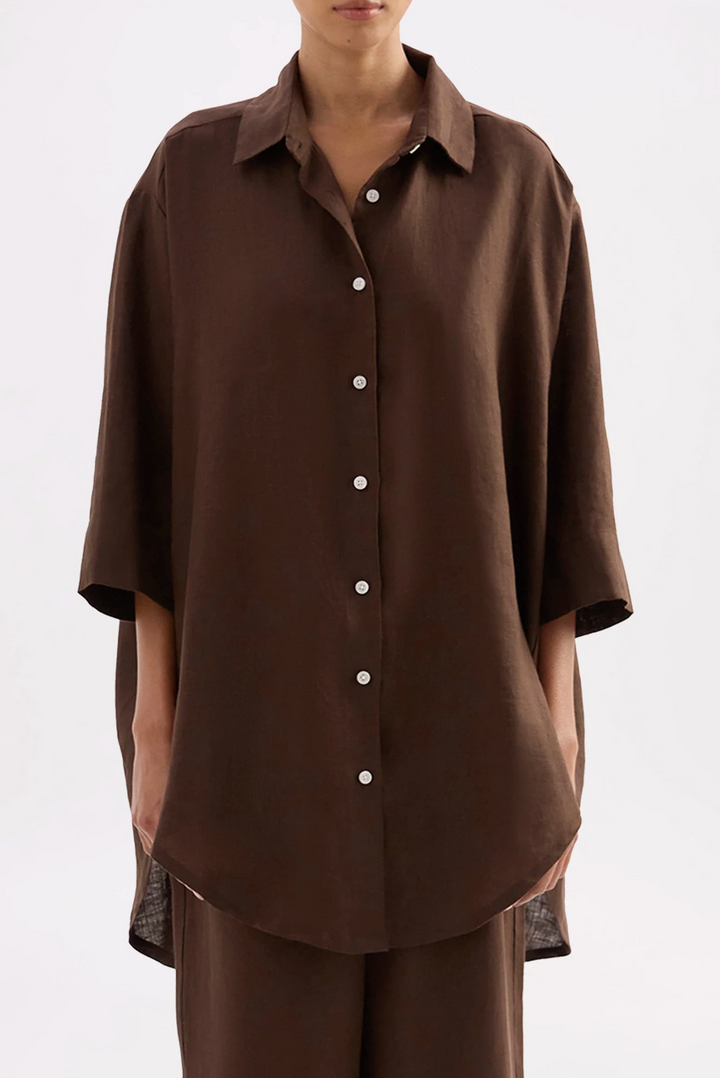 Lounge Linen Longline Shirt