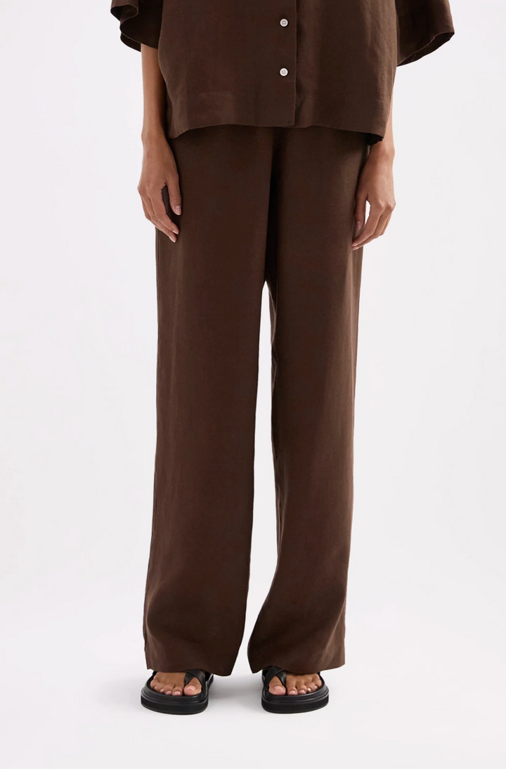 Lounge Linen Pant Chocolate