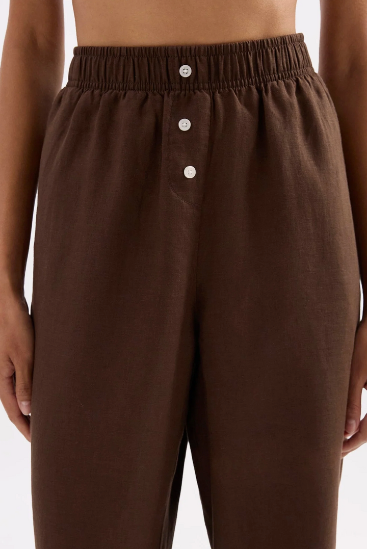 Lounge Linen Pant Chocolate