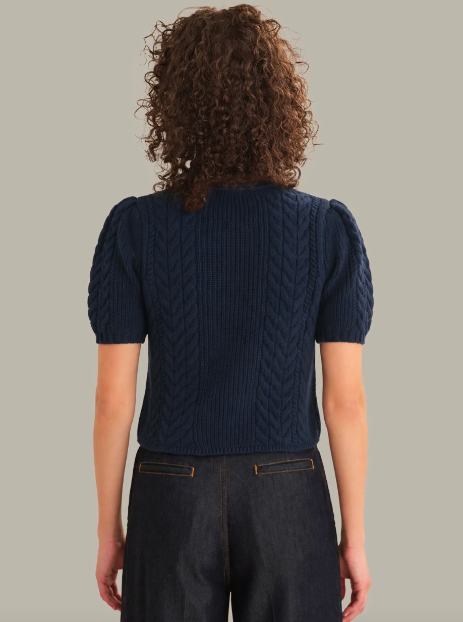 Alexandra Puff Sleeve Bow Cardigan