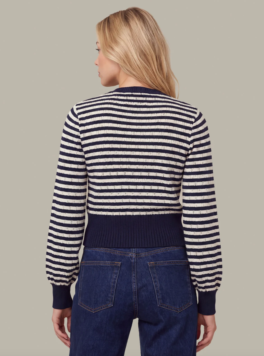 Beckett Striped Cardigan Dark Blue Combo