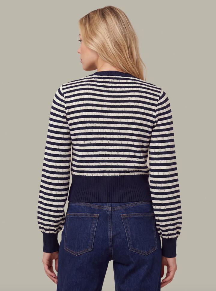 Beckett Striped Cardigan Dark Blue Combo