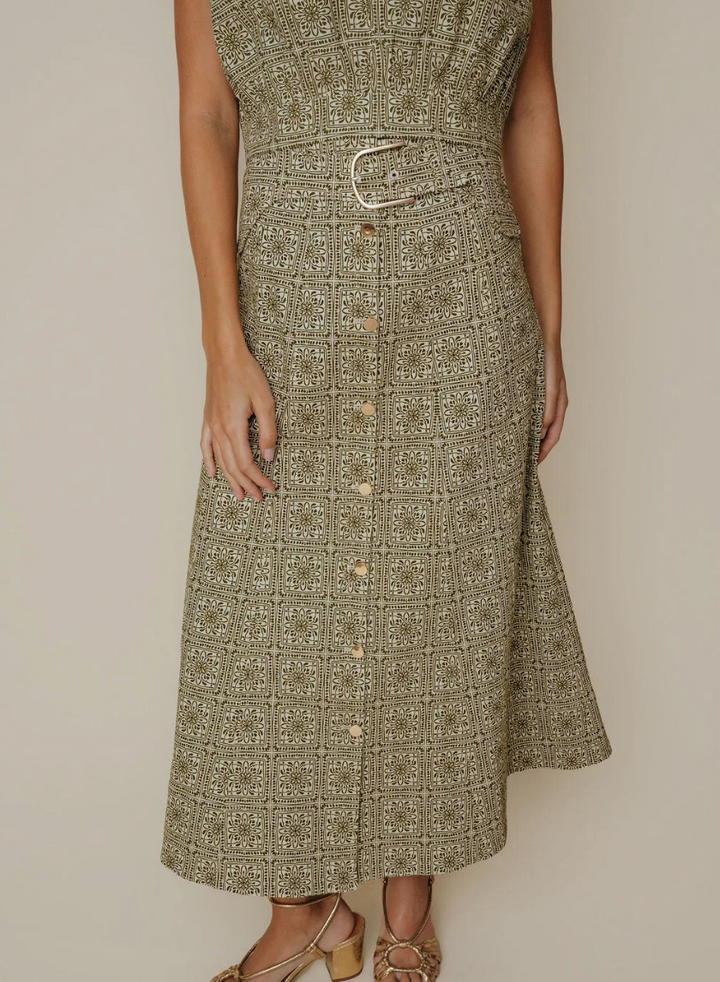 Silvie Skirt Olive Tile