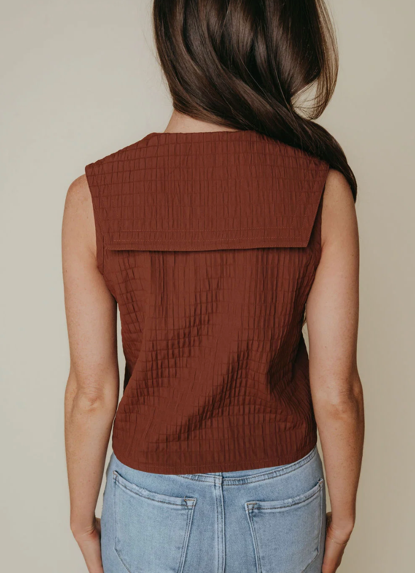 Lynn Top Brown Textured Fabric