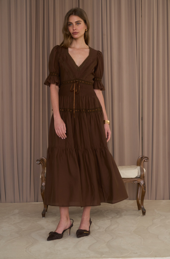 Sweetheart Neck Tier Midi Dress