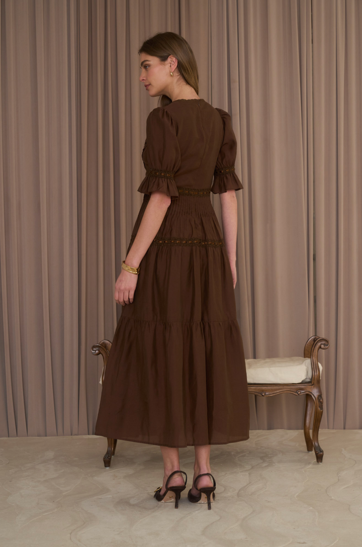 Sweetheart Neck Tier Midi Dress
