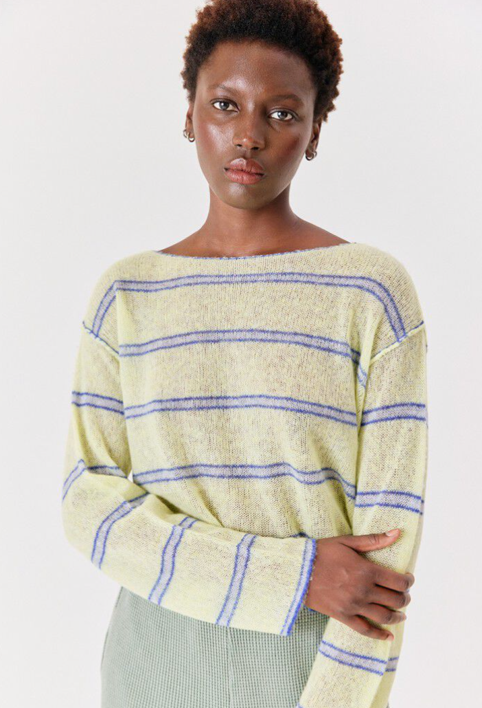 Bodyrow Cardigan Lime Stripe