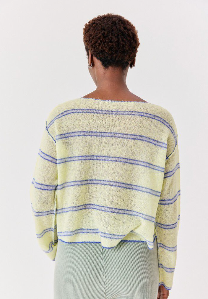 Bodyrow Cardigan Lime Stripe