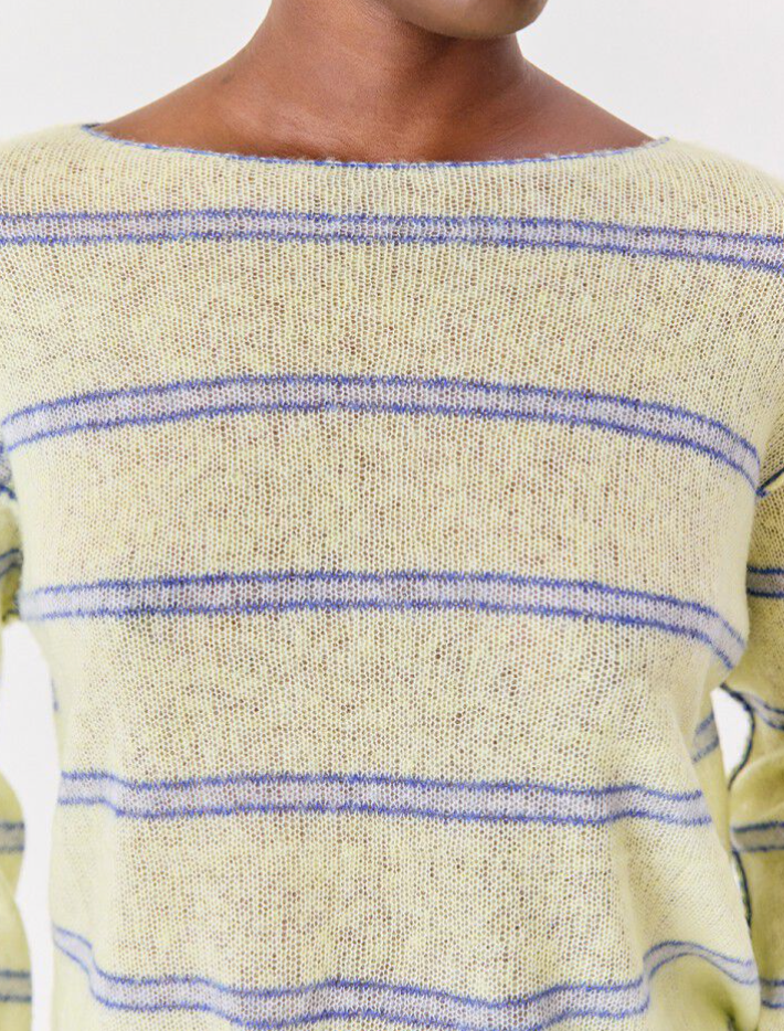 Bodyrow Cardigan Lime Stripe
