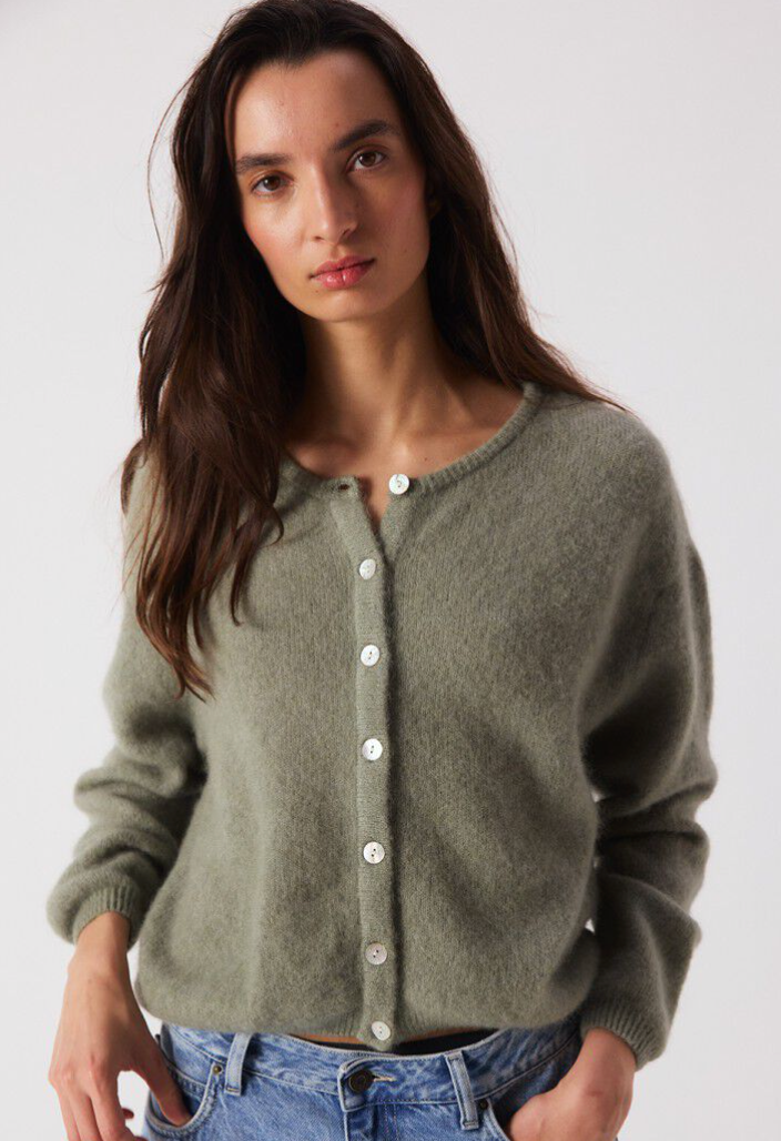 Vitow Cardigan Kaki Multichine