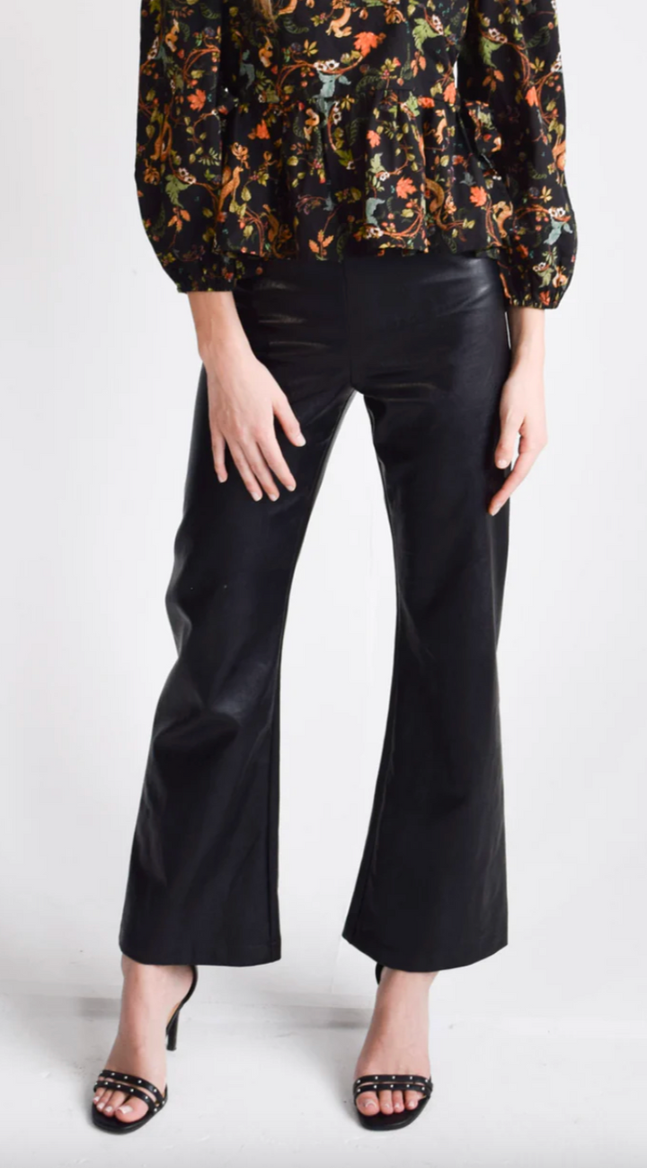 Pull On Pants Black Faux Leather