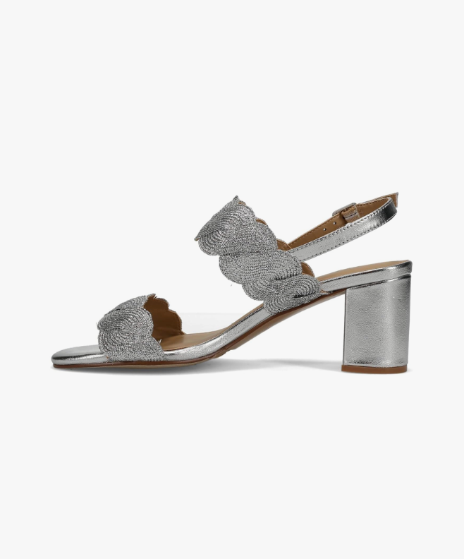 Lettie Nappa Heel Silver