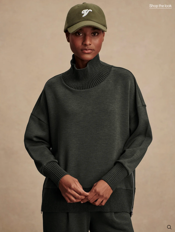 Barker High Neck Sweat Olive Marl