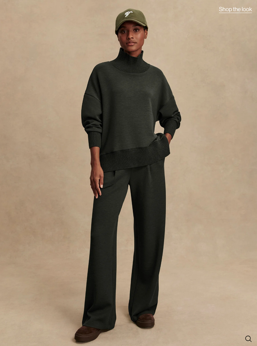Barker High Neck Sweat Olive Marl