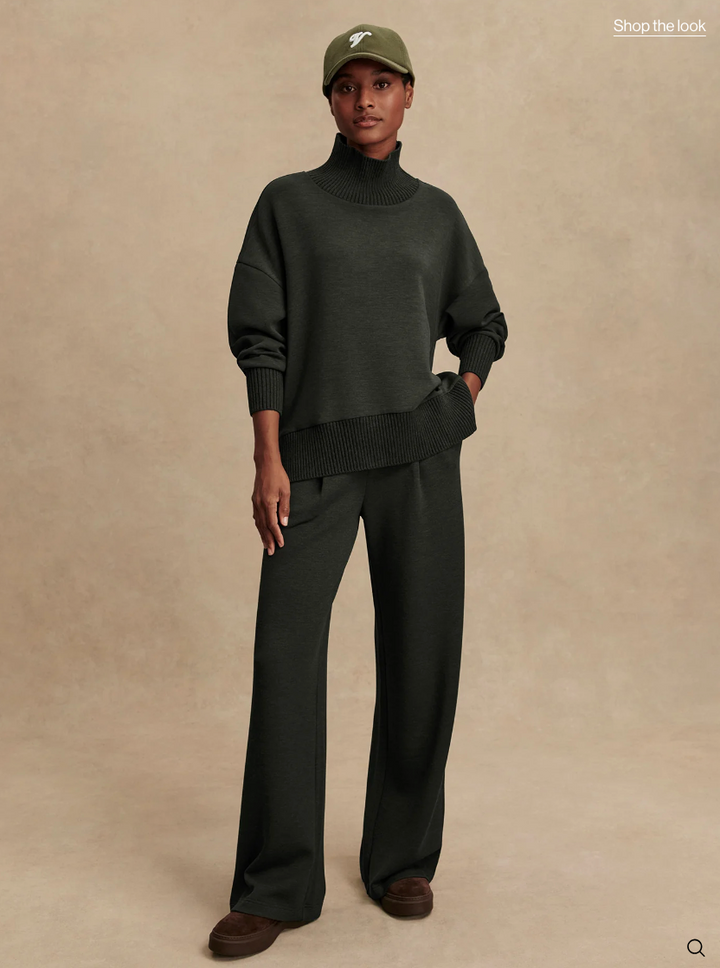 Barker High Neck Sweat Olive Marl