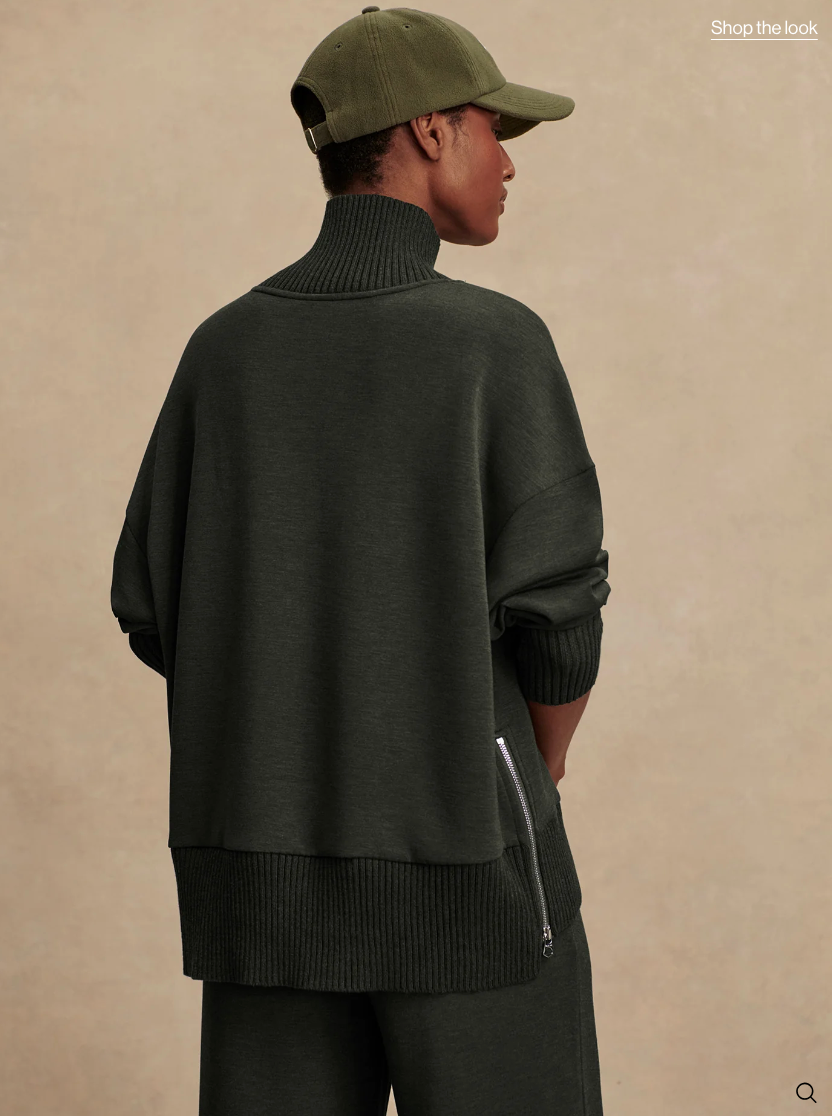 Barker High Neck Sweat Olive Marl
