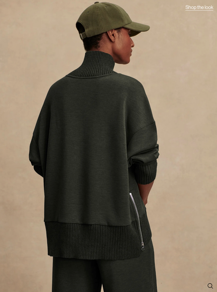 Barker High Neck Sweat Olive Marl