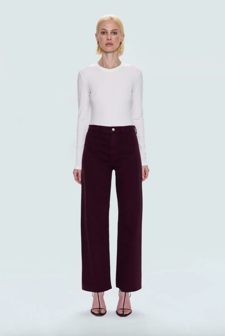Penny Wide Leg Denim Pants Claret