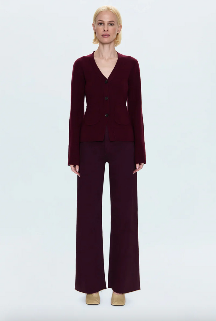 Penny Wide Leg Denim Pants Claret