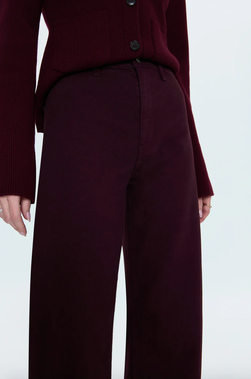 Penny Wide Leg Denim Pants Claret