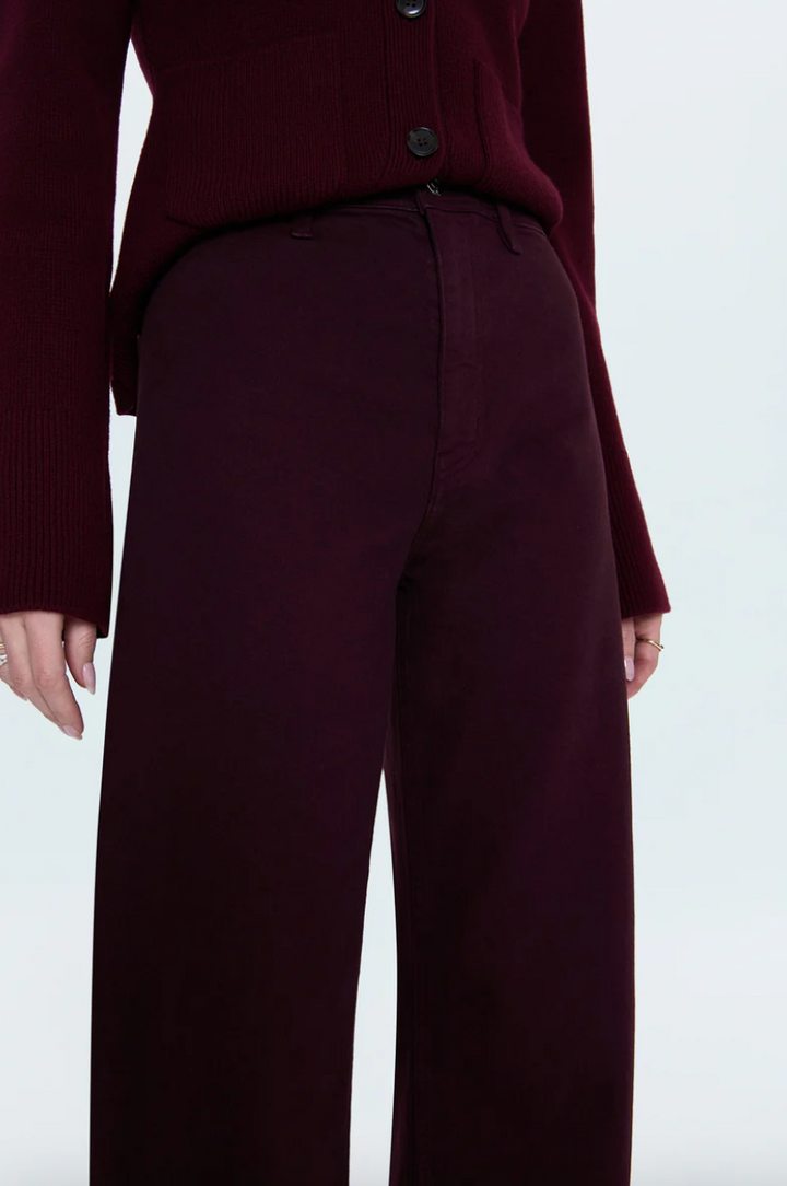 Penny Wide Leg Denim Pants Claret