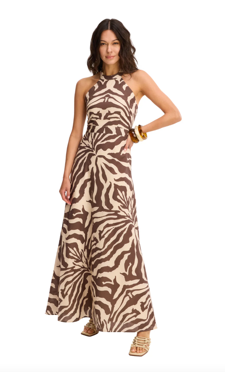 Riley Maxi Dress Brown Zebra