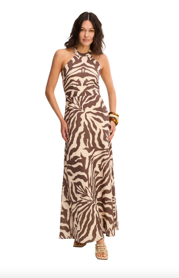 Riley Maxi Dress Brown Zebra